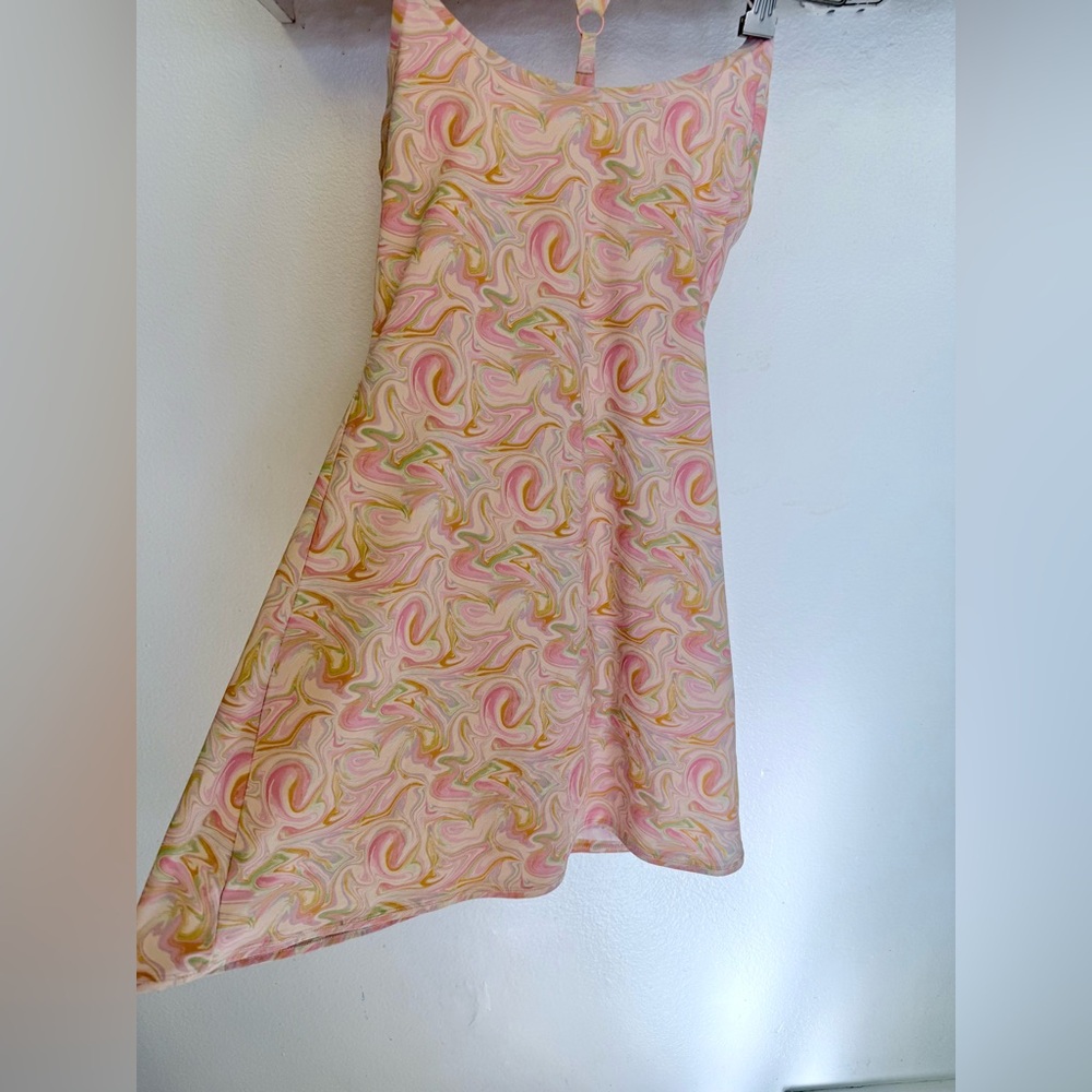 Outdoor Voices Swirl Pattern Mini Dress - Pink and Green CS - Picture 2 of 6